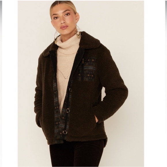 Pendleton Larkspur Sherpa Jacket Medium Aztec design - Picture 2 of 16